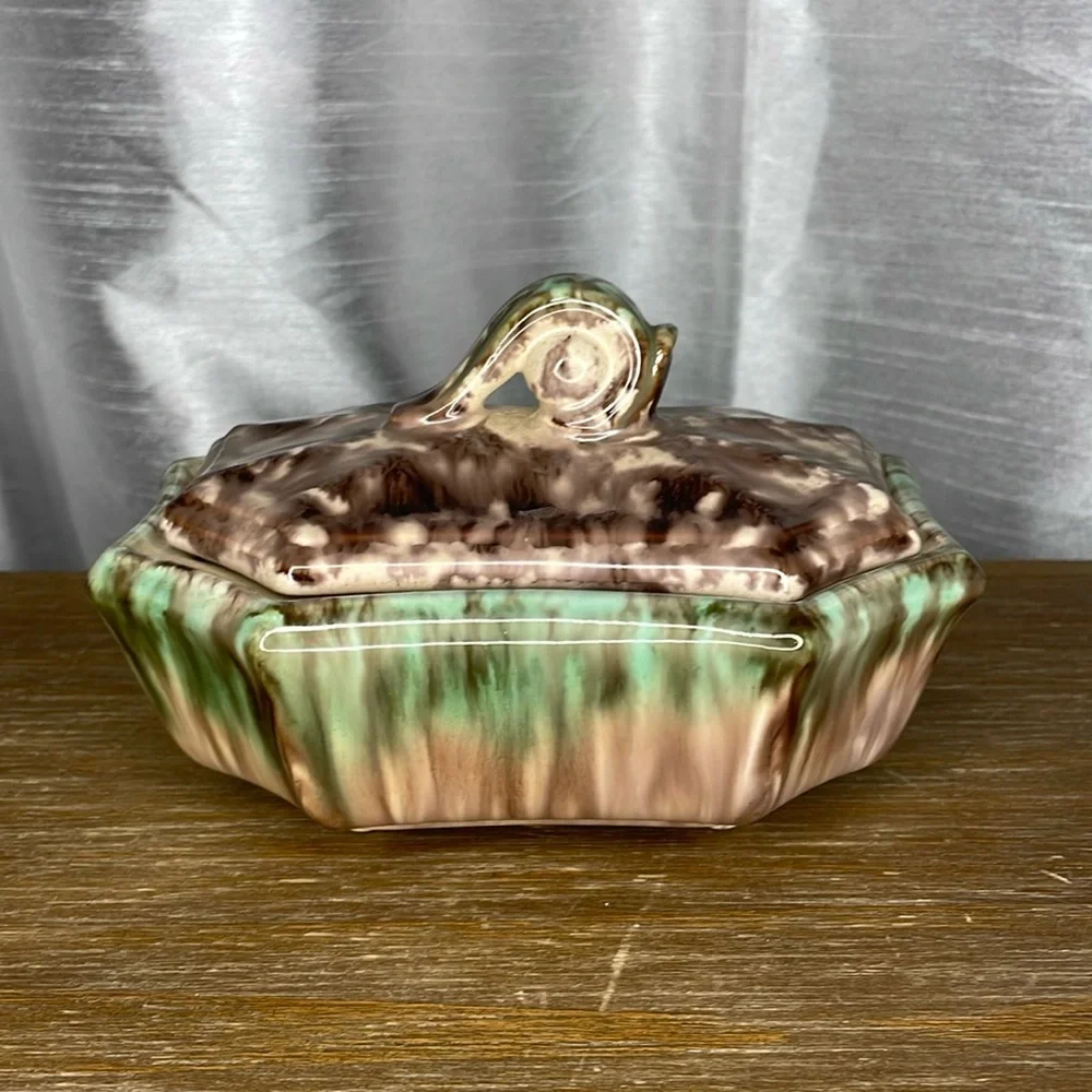 Vintage Germany Ceramic Pottery Dish with Lid 26